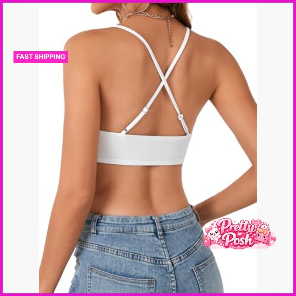 Deep V Neck Backless Cami Adjustable Strap Sleeve… - image 5